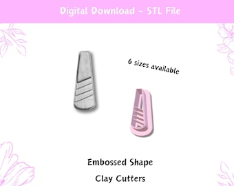 Embossed Shape Clay Cutter for Earrings: 6 Sizes (Digital STL File)