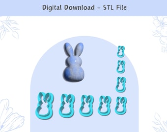 Easter Bunny Clay Cutter: Polymer Clay Jewelry & Cookie Designs (Digital STL File)