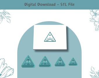 Sun & Moon Triangle Clay Cutter: Polymer Clay Jewelry STL File (Digital)