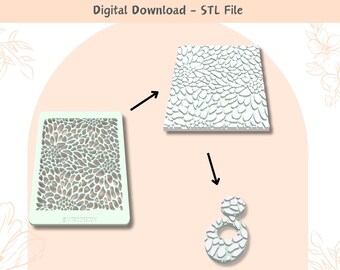 Mosaic Texture Stencil | Digital STL File | Unique Pattern | Polymer Clay Earrings | Clay Tools