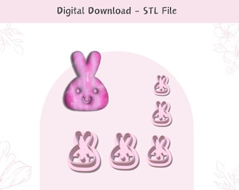 Easter Bunny Clay Cutter: Jewelry & Cookie Design (Digital STL File)