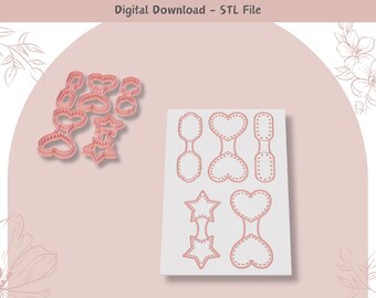 Stitch Keychain Clay Cutter Bundle: Polymer Clay Tools (Digital STL File)