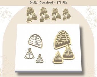 Boho Clay Cutter Set: 3-Part Polymer Clay Jewelry Tool (Digital STL File)