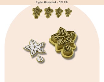 2 Leaves Clay Cutter: Jewelry & Cookie Designs (Digital STL File)