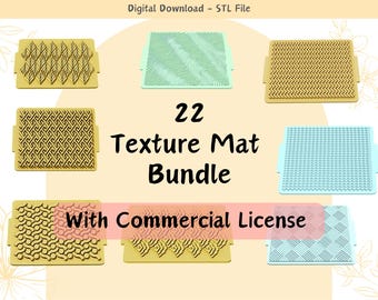 Clay Texture Mat Bundle: Embossing Stamp STL File (Commercial License)