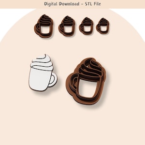 Kleisnijder voor warme chocolademelk: 4 maten, STL-bestand herfstsieraden/koekjes (digitale download)