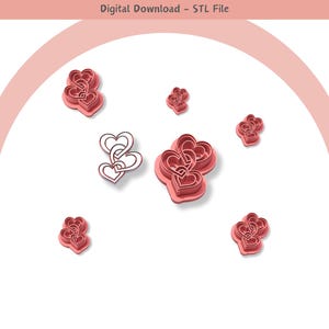 Love Hearts Clay Cutter: Jewelry & Cookie Designs (Digital STL File)