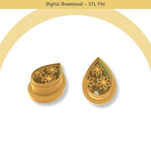 Flower Clay Cutter: Polymer Clay Jewelry & Cookie Tool (Digital STL File)