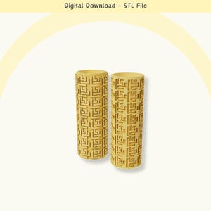 Texture Roller Tribal Style 01, Digital STL File for Polymer Clay, Seamless, DIY Jewelry and Cookie Making Tool