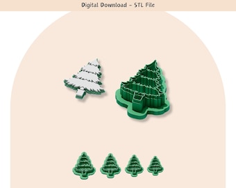 Christmas Tree Clay Cutter: Polymer Clay Jewelry & Cookie Designs (Digital STL File)