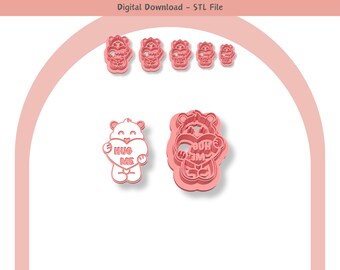Teddy Bear Clay Cutter: Jewelry & Cookie Designs (Digital STL File)