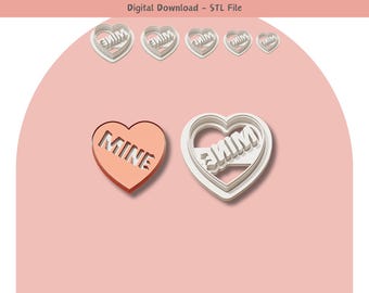 Valentine Heart Mine Clay Cutter: Jewelry & Cookie STL File (Digital Download)