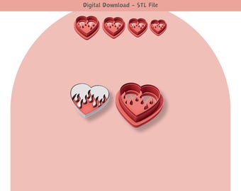 Valentine Heart Clay Cutter: Jewelry & Cookie Designs (Digital STL File)