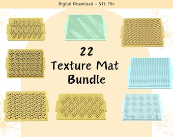 Texture Mat Bundle: Clay Embossing Stamp STL File (Digital Download)