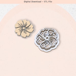 Flower Clay Cutter for Polymer Clay Jewelry & Cookies (Digital STL File)