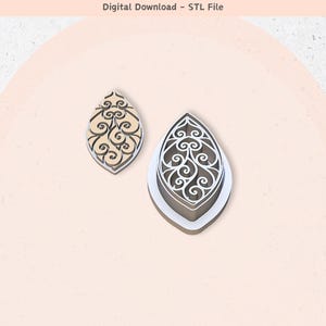 Polymer Clay Cutter STL File, Unique Shape 18, Digital STL File, Clay Tools, 5 Sizes Clay Cutters, 2 Cutter Versions