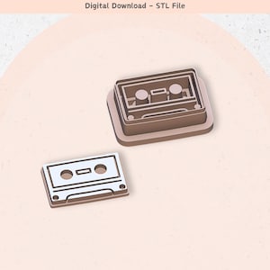 Retro Tape Clay Cutter for Polymer Clay | Digital STL File | Clay Tools | 5 Sizes Summer Clay Cutters, 2 Cutter Versions