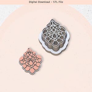 Polymer Clay Cutter STL File, Unique Shape 28, Digital STL File, Clay Tools, 5 Sizes Clay Cutters, 2 Cutter Versions