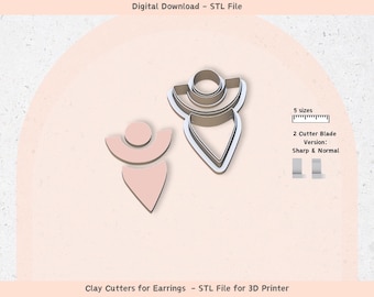 Boho Clay Cutter STL File: Polymer Clay Jewelry, Cookie Designs (Digital Download)