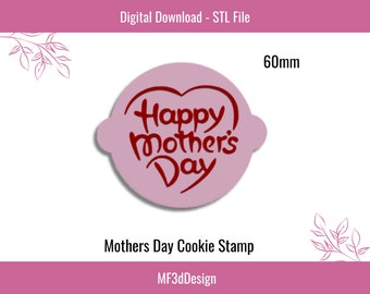 Mother's Day Cookie Embosser Stamp: Fondant & Icing (STL File)