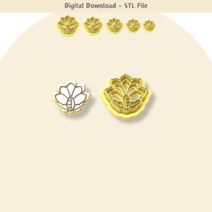 Floral Clay Cutter: Jewelry & Cookie Design (Digital STL File)