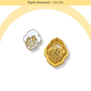 Floral Clay Cutter STL File: Jewelry & Cookie Design (Digital Download)