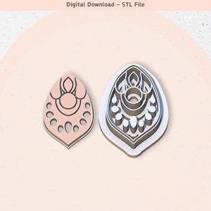 Polymer Clay Cutter STL File, Unique Shape 25, Digital STL File, Clay Tools, 5 Sizes Clay Cutters, 2 Cutter Versions