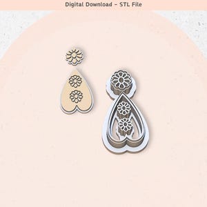 Flower Clay Cutter Set: Polymer Clay Jewelry & Cookie Designs (Digital STL File)