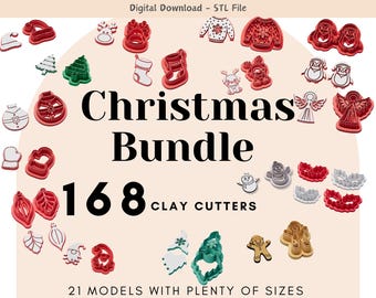 Christmas Clay Cutter Mega Bundle: Set of 168  (Digital STL File)