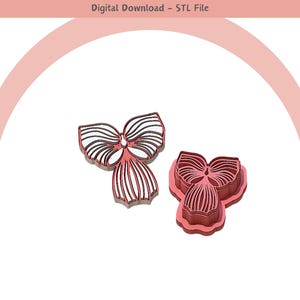 Bow Clay Cutter: Jewelry & Cookie Design (Digital STL File)