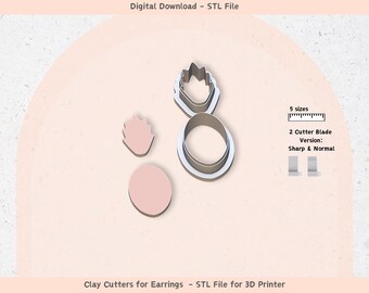 Boho Clay Cutter Set: Polymer Clay Jewelry, Cookie Designs (Digital STL File)