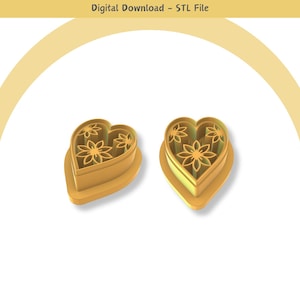 Floral Clay Cutter for Polymer Clay Jewelry & Cookies (Digital STL File)