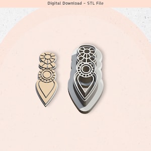 Polymer Clay Cutter STL File, Unique Shape 23, Digital STL File, Clay Tools, 5 Sizes Clay Cutters, 2 Cutter Versions