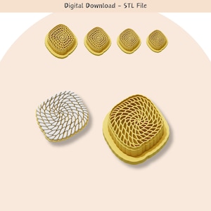 Knitted rectangle shape Clay Cutter for Polymer Clay | Digital STL File | Clay Tools | 4 Sizes Clay Cutters, 2 Cutter Versions