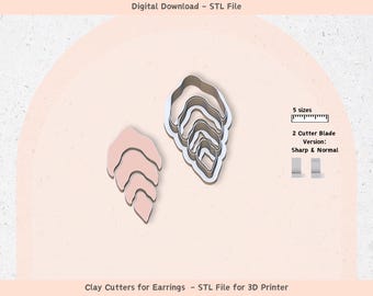 Boho Clay Cutter STL File: 5 Sizes, Jewelry & Cookie Design (Digital Download)