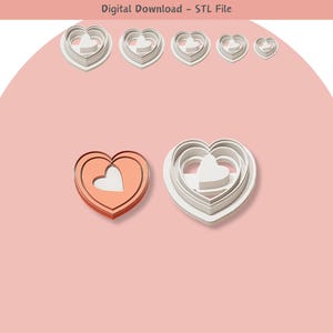 Valentine Heart Clay Cutter: Polymer Clay Jewelry & Cookie Designs (Digital STL File)