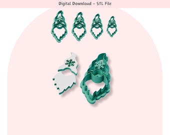 Gnome Clay Cutter Set: Christmas Cookie & Jewelry Tool (Digital STL File)