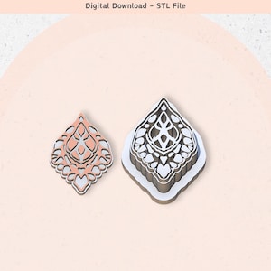 Polymer Clay Cutter STL File, Unique Shape 27, Digital STL File, Clay Tools, 5 Sizes Clay Cutters, 2 Cutter Versions