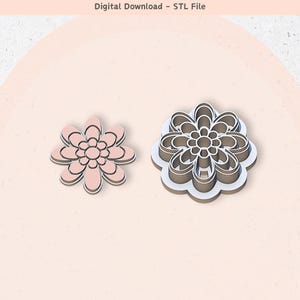 Floral Clay Cutter: Polymer Clay Jewelry & Cookie Designs (Digital STL File)