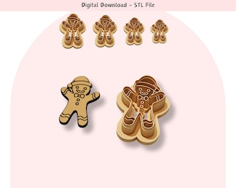 Gingerbread Man Clay Cutter: Christmas Jewelry/Cookie STL File (Digital Download)