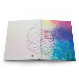 Hardcover Journal / Hardcover notebook with Brain artwork / art