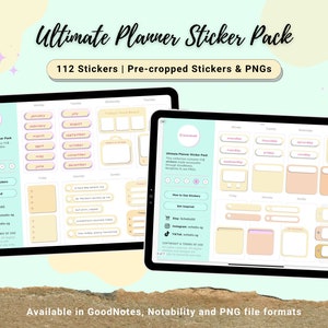 Ultimate Planner Sticker Pack | Digital Stickers | Notability and GoodNotes Compatible | Pre-cropped PNGs