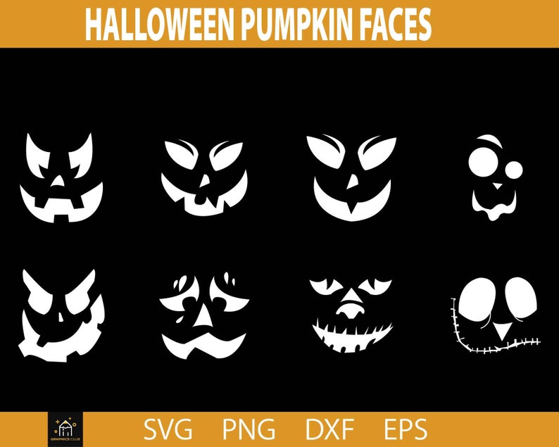 Pumpkin Face Svg Bundle Jack O Lantern Faces Halloween - Etsy