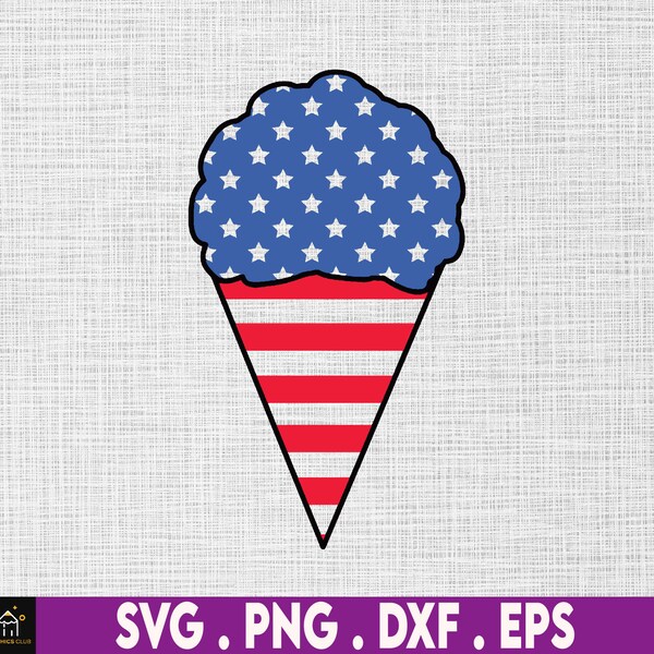 4th of July Ice Cream Cone svg, Red White & Blue, Stars and Stripes Instant Digital Download files included!