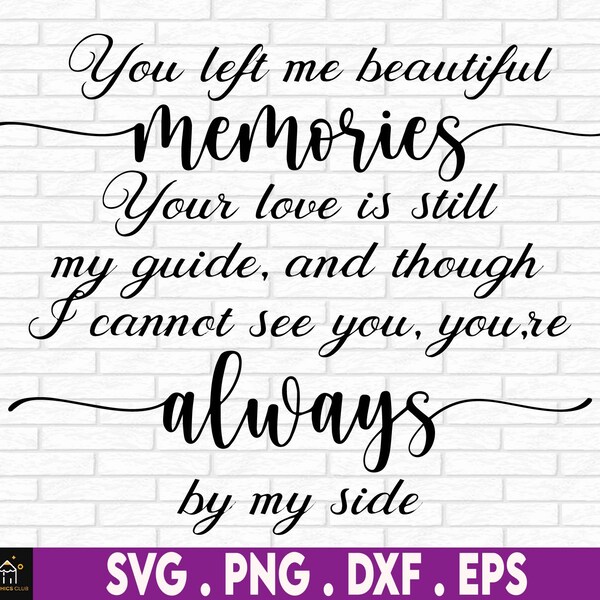 Memorial Lantern Svg, You Left Me Beautiful Memories, Family Loss Saying Svg, Remembrance Svg, Comfort Sympathy Quote, In Loving Memory Svg