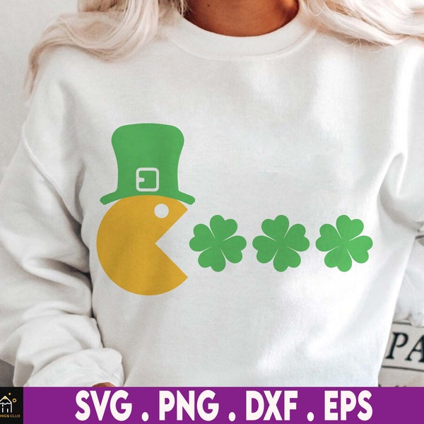 St Patricks Day Clovers Funny Boys Girls Svg, 4 Leaf Clover, Irish Svg, Leprechaun Svg, Shamrock Svg, St Patrick’s Day Svg, Gamer Svg