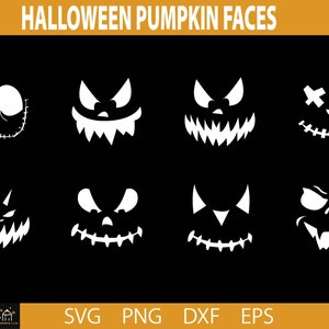 Pumpkin Face Svg Bundle Jack O Lantern Faces Halloween - Etsy
