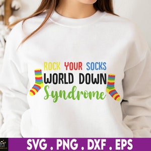 Rock Your Socks Down Syndrome Svg, WDSD, Down Syndrome Awareness, Down Trisomy 21, We Wear Blue And Yellow, Lucky Few, 21 March