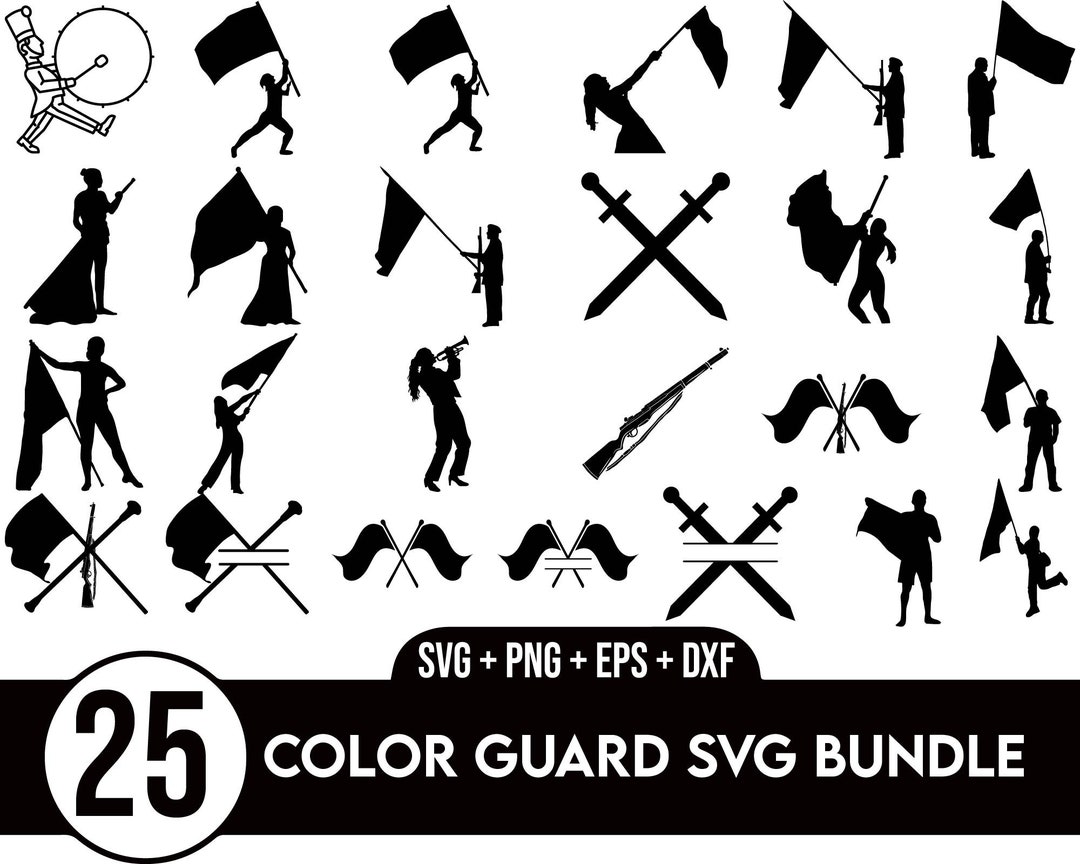 Color Guard Svg Bundle, Color Guard Svg, Color Guard Flag, Band Split