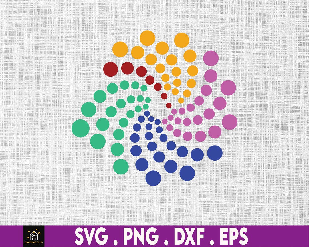 Rainbow Polka Dot Spiral Svg Png, International Dot Day Svg, Happy Dot